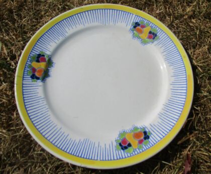 Boch Frère La Louviere Belgium Porcelain 2 Plates Art deco era Catteau rare