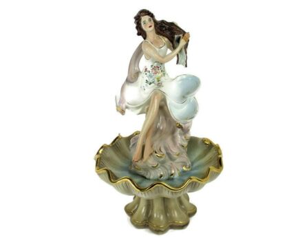 Fountain Ceramic Faience Porcelain Figurine Beautiful young Woman Nymph Large Beautiful