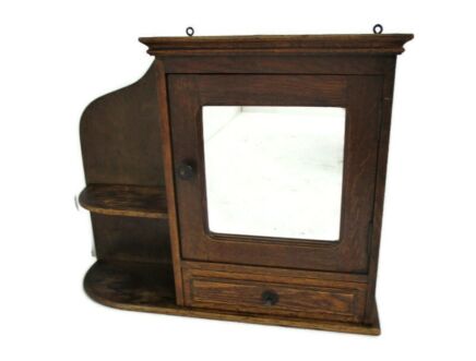 Apothecary Medicine Display Bathroom Kitchen Wall Cabinet Barn Country Style Wood Vintage