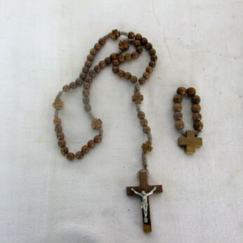 2 Vintage Rosaries Beads Rosaries Necklaces Catholic Virgin Mary Finger Rosary wood