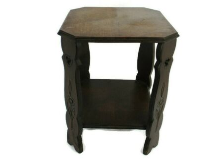 Art Nouveau Side Occasional Table Two Tier Art deco 22.04" Gorgeous Rare