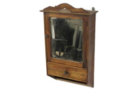 Mid Century Kitchen Apothecary Medicine Pharmacy Bathroom Wall hanging Cabinet Beveled glass Mirror