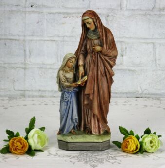 Gorgeous Statue Saint Anna Virgin Mary as a child Reading the Old Testament Rare