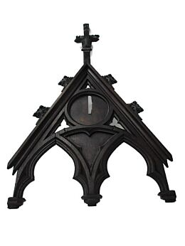 Gothic Impressive Hand Carved Wood Altar Church Pediment Antique 1900 HTF WOW