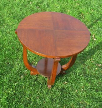 Art Deco Coffee Side Table Round Wood Authentic 1920s