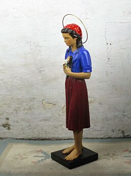 Vintage Church Statue Saint Maria Goretti Patron Young Girls HTF 43.30"
