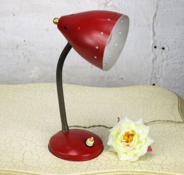 Mid Century Desk Red Table Lamp Era Busquet Stilnovo Sarfatti Arteluce Eames