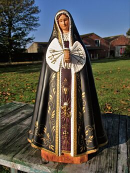 Vintage Our Lady of Sorrows Virgin Mary Mater Dolorosa Madonna Statue 7 Swords