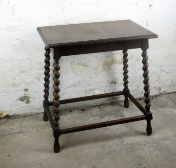 Small Barley Twist Hand Carved Wood Occasional Wine Coffee Side End Table