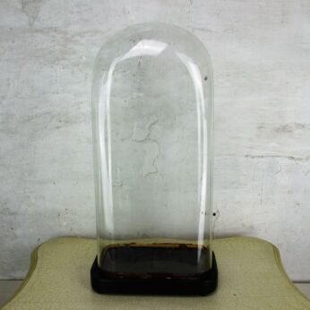 L Antique Victorian Rectangular Square Hand Blown Glass Globe Dome HTF 19.68"