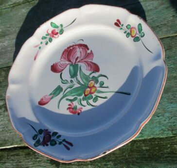 Antique Porcelain Plate 18th Century Strasbourg French Faience Luneville