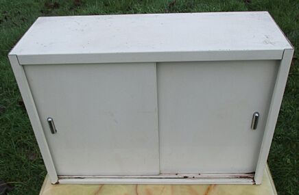 Vintage Metal  Medicine  Bathroom Cabinet sliding doors