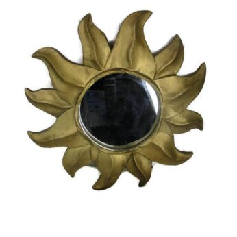 Small Sunburst Starburst Wall Glass Mirror Mid Century Modernist Resin Pop Art