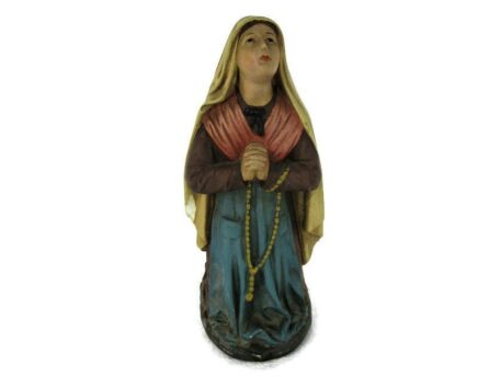 Statue Plaster St Bernadette Soubirous Plaster Polychrome Lourdes Collecor 12.20"