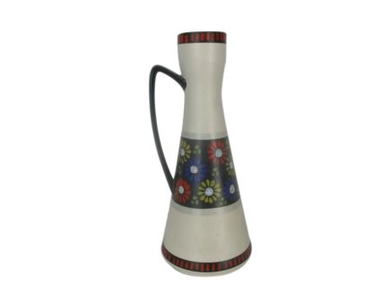 Funky Vase Pitcher Ewer Ceramic Mid Century Modern West Germany Flowers