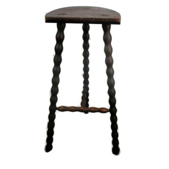 Edwardian Bobbin Legs Wood Tripod Side Display Table Pedestal Plant Stand 27.5"