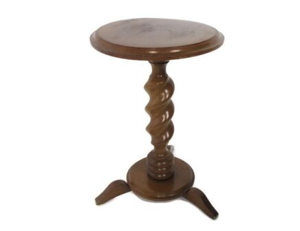 Small Barley Twist Tripod Side Display Table Pedestal Plant Bonsai Stand Barn Country Farmhouse Cottage Style