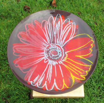 Andy Warhol Rosenthal Studio Line XL Plate Red Flower Centerpiece 20.9"