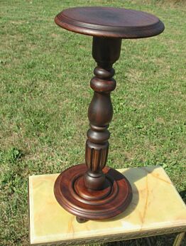 Vintage Carved wood Pedestal Display Side Table Plant Stand 23.62"