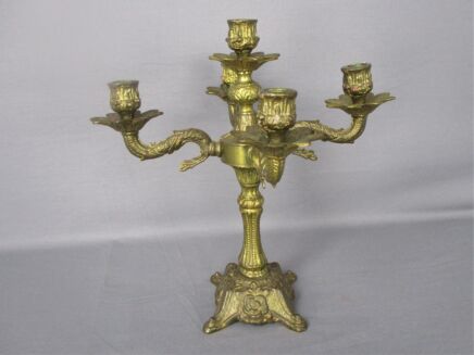 Vintage Gorgeous Brass Ornate Candle Holder Stick Candelabra 5 arm