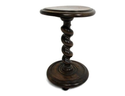 Small Barley Twist Side Display Table Pedestal Plant Bonsai Stand Barn Country Farmhouse Cottage Style 15.15"