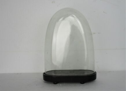 Antique Victorian Oval Hand Blown Glass Globe Dome Doll Clock 16.33" H 12.2"W