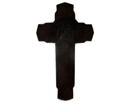 Large Hand Carved Wood Art Jesus Christ Head of Thorns Sculpture Crucifix Oak Gorgeous