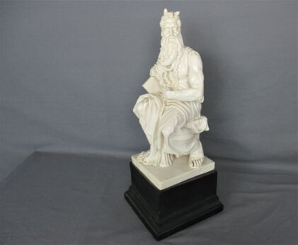 Statue Figurine Moses with Horns after Michelangelo Resine  10 commandments Mose