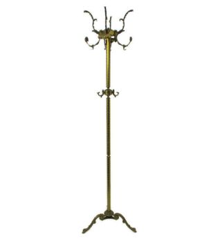Standing Hall Tree Coat Hallway Rack Ornate Etched Brass Hollywood regency