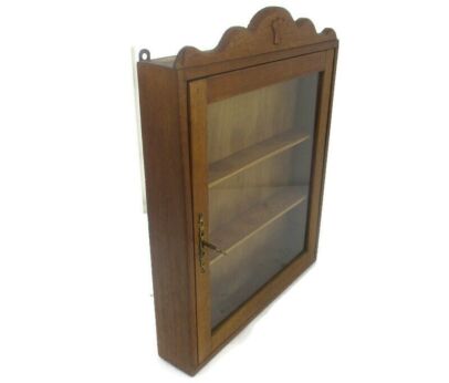 Vintage Kitchen Apothecary Bathroom Wall Cabinet Display Glass Door Lovely