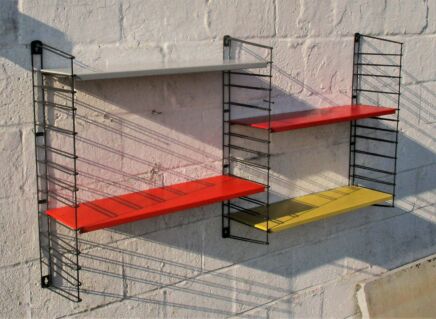 Vintage Tomado 60s Mid Century Design Wall Shelving Unit Teak Book Shelve Rack
