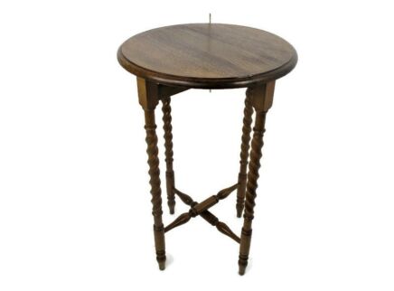 Barley Twist Wooden Side Wine Table Pedestal Plant Bonsai Stand Georgian Barn Country Style French Oak