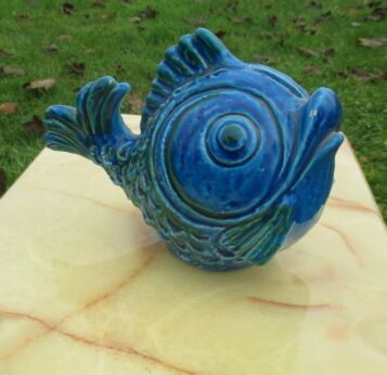 Funky Vintage Mid-Century Modern Piggy Bank Money Box Fish era Bitossi Very Rare