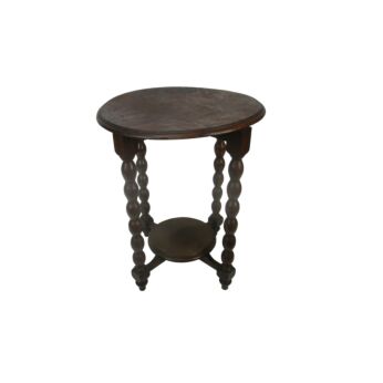 Hand Carved Wood Edwardian Bobbin Legs Display Coffee tea Wine Table Two tier Beautiful