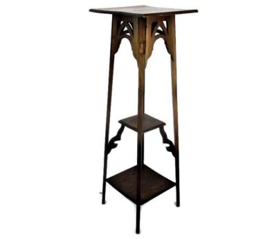 Art Nouveau Pedestal Table Plant Flower Stand Side Table Three 3 Tier Art Deco 43.7"