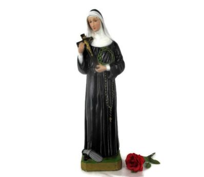 Large Statue St Saint Rita of Cascia Resin Patroness Impossible Causes HTF 23" Plaster