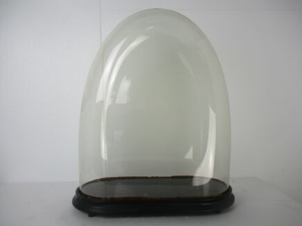 Antique Victorian Oval Hand Blown Glass Globe Dome Doll Clock 20.86" H 17.44"!!