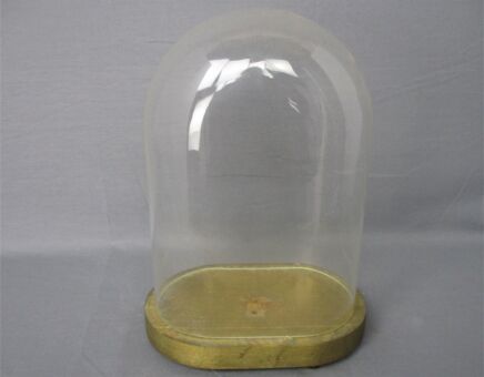 Vintage Oval Hand Blown Glass Globe Dome Doll Clock Steampunk 10.43" H 7.40"W