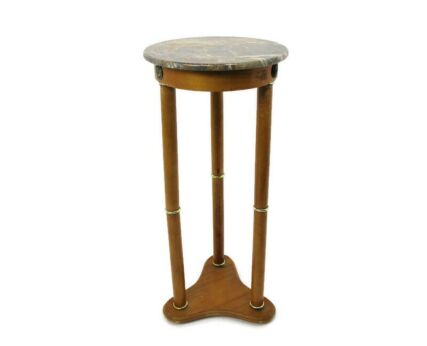 Gorgeous Pedestal Wood Marble Top Table Plant Flower Bonsai Stand Side Table Two Tier