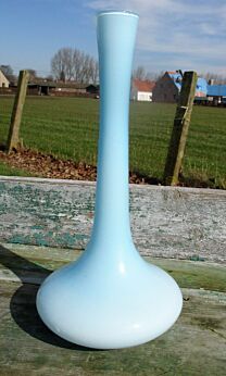 Vintage Small Blue Opaline Art Glass Vase