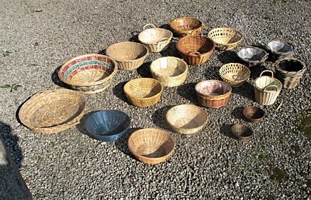 Lot Wicker Rattan ware Planters Baskets Decoration Boho Job Lot 68 Pieces Farmhouse Barn Country Style