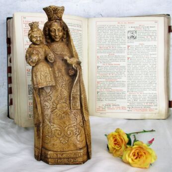 Statue Our Lady of Bornem Infant Child Plaster Dove Signed Collector HTF 12.2"
