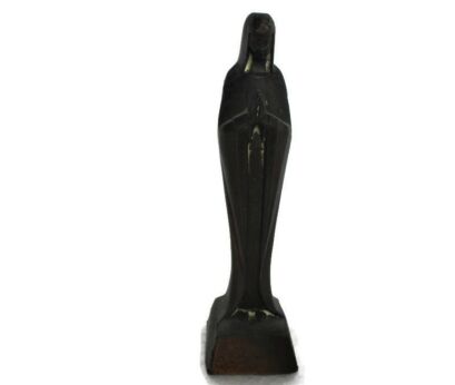 Small Mini Statue Virgin Mary Madonna Our Lady Folded Hands Copper Rare Lovely