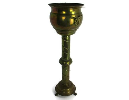 Gothic Standing Floor Planter Planter Flower stand Pedestal Jardiniere Goat Face Brass