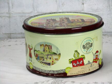 Authentic Cravens of York England Tin Box Chocolate Toffee container Kitchen