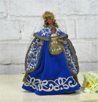Hand Made Wax Madonna Virgin Mary Infant Jesus Figurine replica Hans Memling