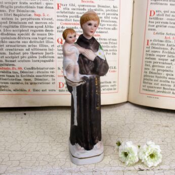 Small Porcelain Saint Anthony Padua Statue Figurine Finder Lost Articles 5.90"
