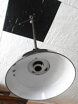 Porcelain French Pendant Industrial Enamel Barn Lamp Light Benjamin Steampunk