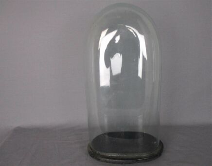 Antique Victorian Oval Hand Blown Glass Globe Dome Doll Clock 19.68 H 10.23"W
