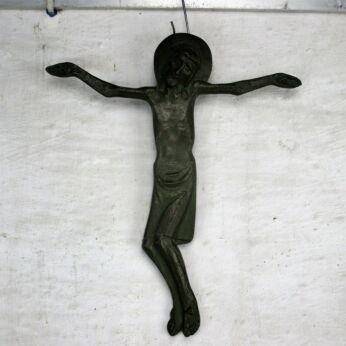 Art Nouveau Antique Brass Bronze Corpus Christi Jesus Christ 12.99"
